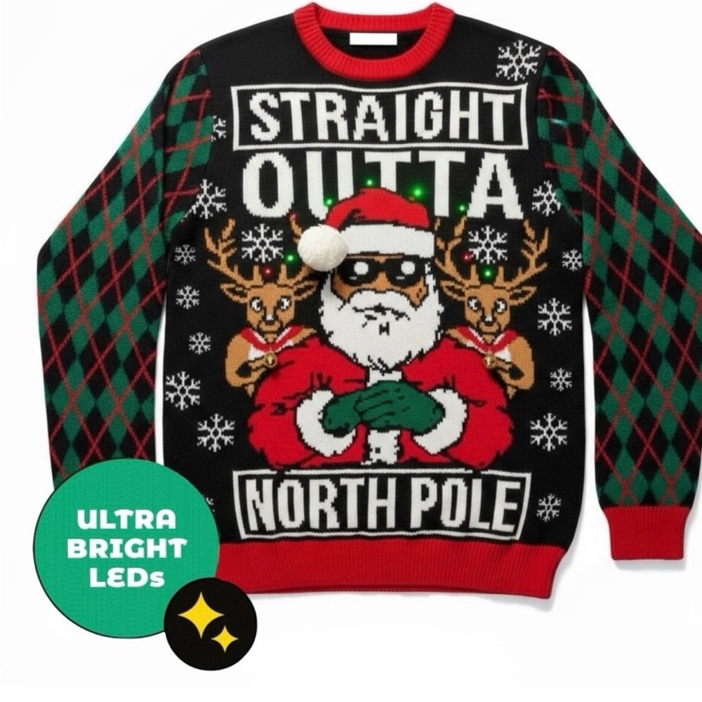 REALLY LIGHTS UP Holiday Time Christmas Sweater